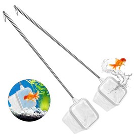 2-Pack White 3-Inch Aquarium Net – Small Fish Tank Tool for Shrimp & Bettas, Fast-Dry Mesh Scoop (Dual-Purpose Cleaner & Decor) by ViiWxx