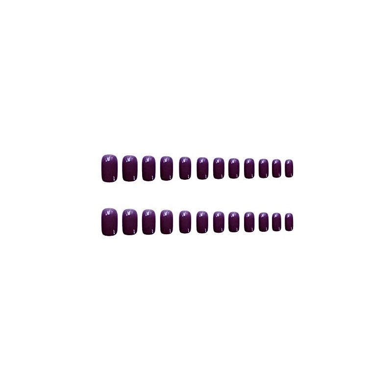 24 Piece Set Nail Tips, Cute Purple, Plain, Adult Ceremonies,