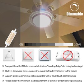 Akynite R7S 118 mm LED Dimmable 20 W Warm White 3000 K, 2500 lm, Replacement J118 R7S 150 W-200 W Halogen Rod, 360 Degree Light, R7S 118 mm LED Rod Dimmable for Uplights, Pack of 2