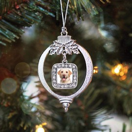 Inspired Silver - Square Labrador Face Classic Holiday Ornament, Christmas Tree - (Classic, Square Labrador Face)