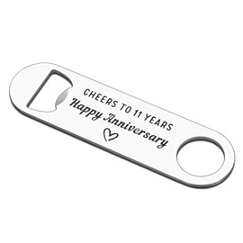 Bottle Opener Keychain 11th Anniversary Steel Gifts for Him Her 11 Year Wedding Anniversary Steel Gifts for Women Men Couple Gifts 11th Anniversary Decorations Beer Bottle Opener Gifts for Boyfriend