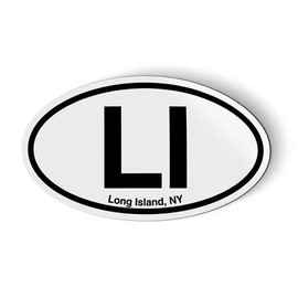 Stickers and Tees LI Long Island NY Oval - Car Magnet - 5"