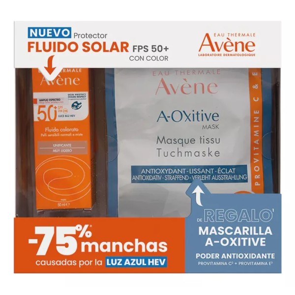 Avène Kit Avene Protector Solar Facial Fluido Con Color 50ml