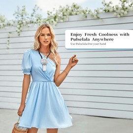 Mini Handheld Fan - 4000mAh Type-C Rechargeable, 5 Speed Adjustable, 90° Foldable & 3-in-1 (Handheld/Neck/Desk) - Digital Display, Portable Small Fan for Women, Makeup, Travel, Office (Snow White)