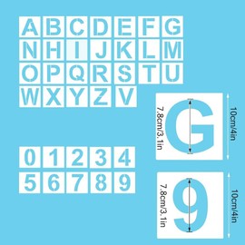 Yesallwas 3inch Letter Stencils Kit 36pcs, Alphabet Art Craft Stencils, Reusable Plastic Letters and Numbers Stencil Set for Mailbox,Wood, Wall, Fabric, Rock, Chalkboard (3 Inch)
