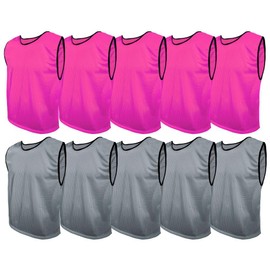SPORTSBIBS Training Bibs Pack of 10 Football Vests Sports Practice Pinnies Soccer Rugby