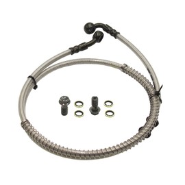 10mm 1100mm 43.3 INCH Stainless Braided Hydraulic Brake Master Cylinder Hose Line M10 Banjo Bolts PIT PRO Quad Dirt Bike ATV