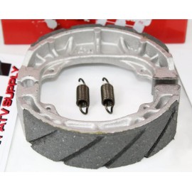 Hi-Caliber Powersports Parts GROOVED Front Brake Shoes +Springs for 1982-1984 Honda ATC 200E 200ES Big Red