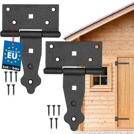 Kotarbau Pack of 2 Cross Hinges, 100-400 mm, Shutter Hinges, Gate Hinges, Door Hinges, Throw Hinges, Hardware, Garden Gate Hinges, Garden Gate Latch, Powder Coated, black