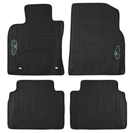 ecoMats Custom Fit Floor Mats for 2018 to 2024 Toyota Camry, with Safety Locks, Front and Rear Set, All-Weather, Black, Odorless