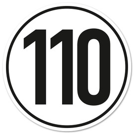 Finest Folia Speed Sticker According to DIN Standard in Accordance with German Road Trailer Caravan Bus Truck Vehicle Sticker with Speed Sticker Weatherproof R237 (110 km/h, Pack of 1)