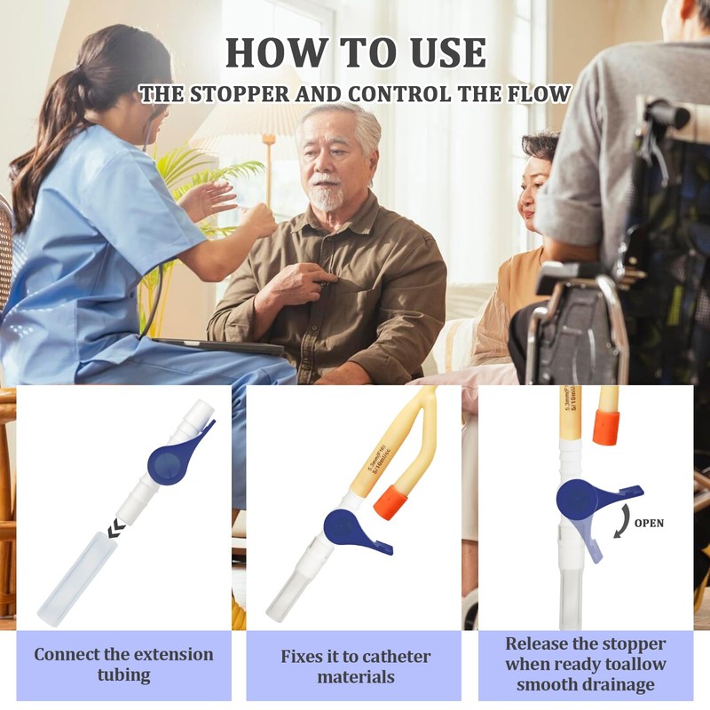 Urinary Drainage Bag Valve with Easy Lever Handle Secure Connection
