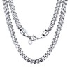 U7 Silver Cuban Chain Mens Pendant Necklace Y2K Jewellery Curb