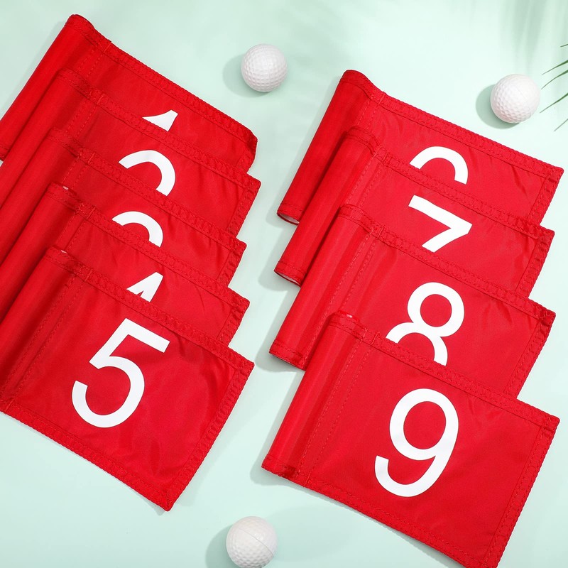 Riakrum 9 Pcs mini golf flags for yard 8.9 x