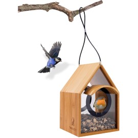 TWOCOZY Bird House - Hanging Bird Feeder [Stress-Free Cleaning] Weatherproof Bird Feeder with Rain Cover Bird Feeder with Feeding Guide