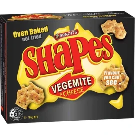 Arnotts Bulk Arnotts Shapes Vegemite & Cheese 165g ($4.00 each x 12 units)
