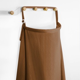 MUGVELL Muslin Nursing Covers for Breastfeeding, Arch Neckline Breast Feeding Covers for Women, Moms Privacy Breathable Summer Nursing Apron, 43.3" x 25.6" Soft Feeding Cover (Dark Brown)