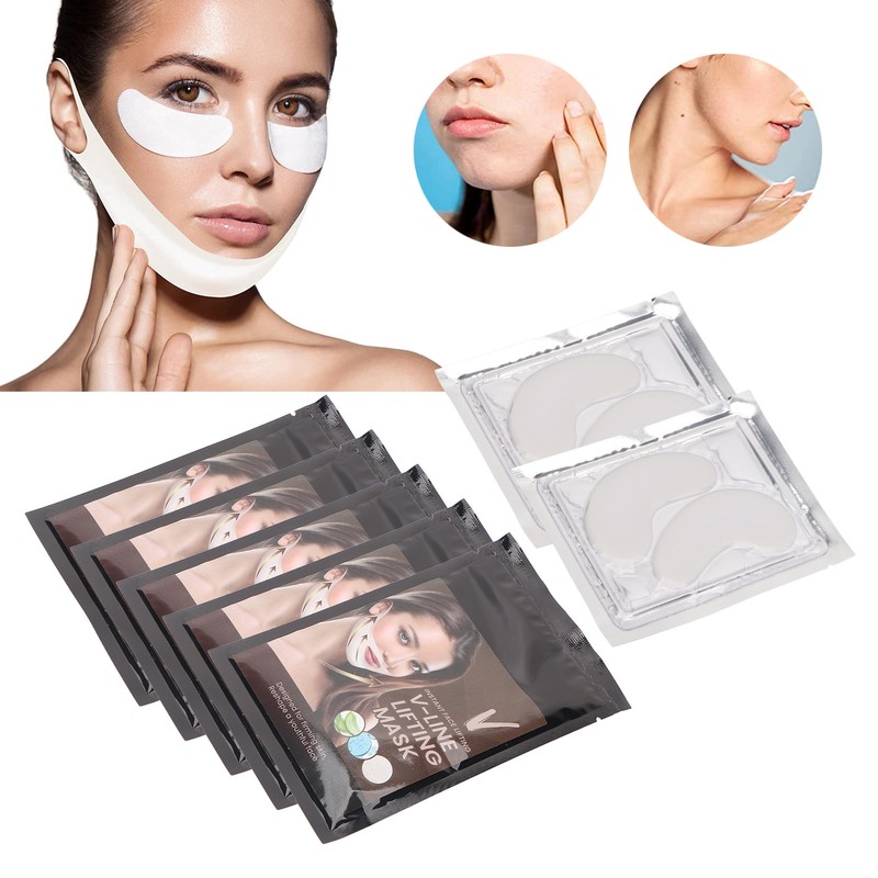 5pcs V Line Lifting Mask 2 Pairs Eye Mask Firm
