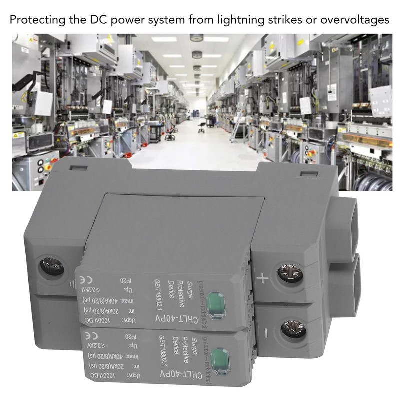 Surge Protective Device 2P Photovoltaic Voltage Protection Arrester Protector 20‑40KA