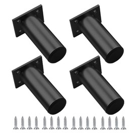 4 Pieces Adjustable Furniture Legs,38x80mm Aluminum Alloy Made,Cabinet Coffee Table TV Stand Legs,Bathroom Cabinet Support Legs,Furniture Sofa Support Foot with 16 Pcs Screws(Frosted Black)