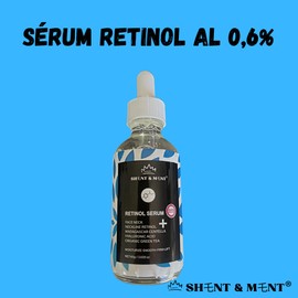 SHENT & MENT Retinol-Serum 0,6% Starkes Anti-Aging Centella Madagascar Kollagen Hyaluronsäure Bio-Aloe Grüner Tee Erneuert Revitalisiert Haut Nachtanwendung Männer Frauen - 60ml.