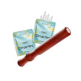 Wooden Aroma Inhaler with Essential Oil Flavored Cores - Scent: Rosewood - Citrus Mint