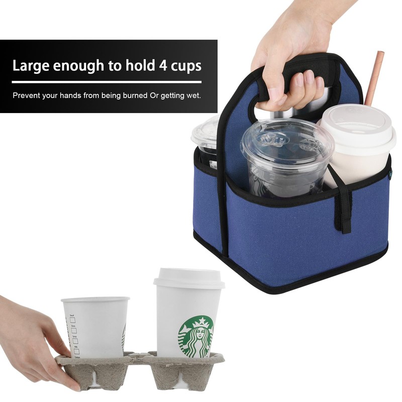 Beautyflier Reusable Insulated Coffee Cup Carrier, Portable Drink Holder with