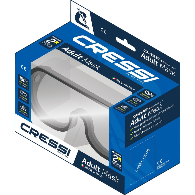 CRESSI Perla Mask Black/Blue - Unisex Perla Scuba Mask ideal