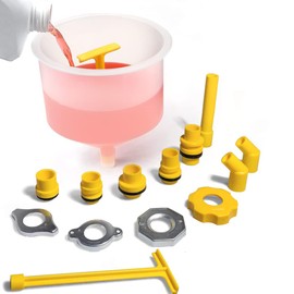 Einesin No-Spill Coolant Funnel Kit, 15 Piece Fluid and Oil Funnel Set, Allows Access To Hard-To-Reach Radiators, Universal Fitment Applicable to Any Vehicle