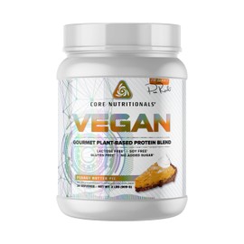 Core Nutritionals Vegan Gourmet Plant Based Protein Blend | with Vegan BCAAs | Lactose, Soy, Sugar, & Gluten Free | 21g Pea Protein | 2 Pound (Peanut Butter Pie)