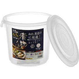 Squirrel Pickle Container, Round, Deep, Clear, 1.6 gal (6.5 L), Sealing Container, Deep 6 Type, Includes Mini Recipe, Made in Japan