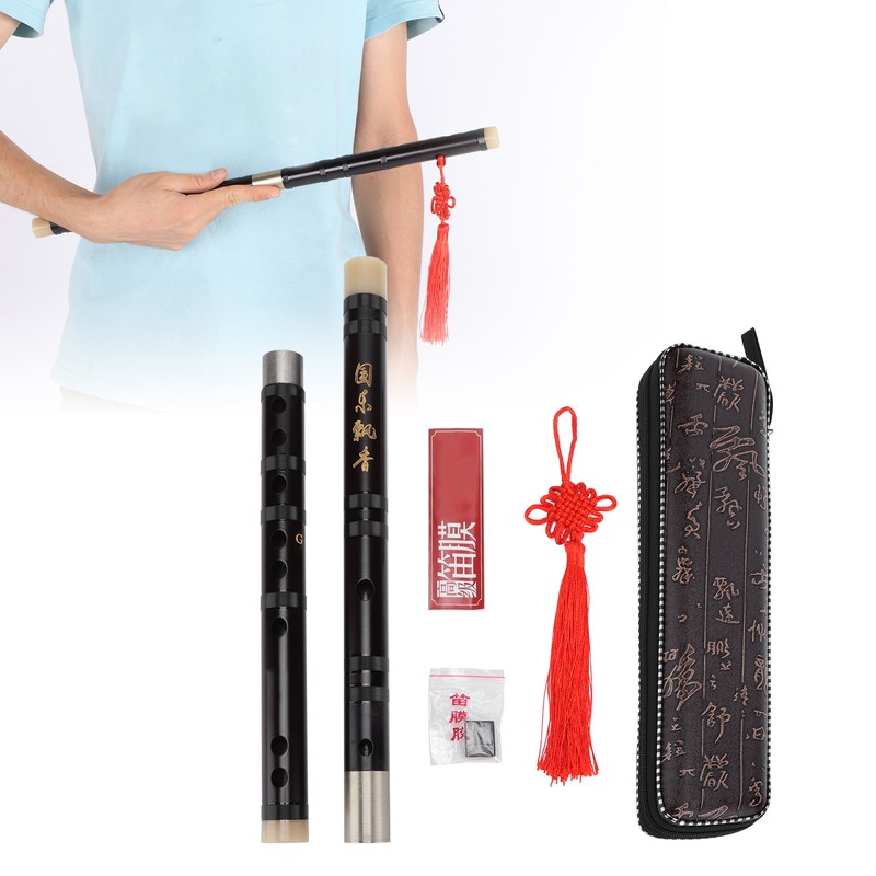 Flute Traditional Handmade Chinese Instrument ReddishBrown Dizi for Music Lover(G