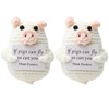 LILELIG Pack of 2 Positive Gifts Lucky Pigs, Interesting Knitted