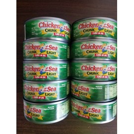 CHICKEN OF THE SEA 10 CANS BEST TUNA CHICKEN OF THE SEA CHUNK LIGHT TUNA IN OIL NET WT 5 OZ 12/2025
