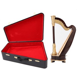 25cm Miniature Wooden Harp Model Musical Instrument Model Musical Gifts Home Decor Ornaments