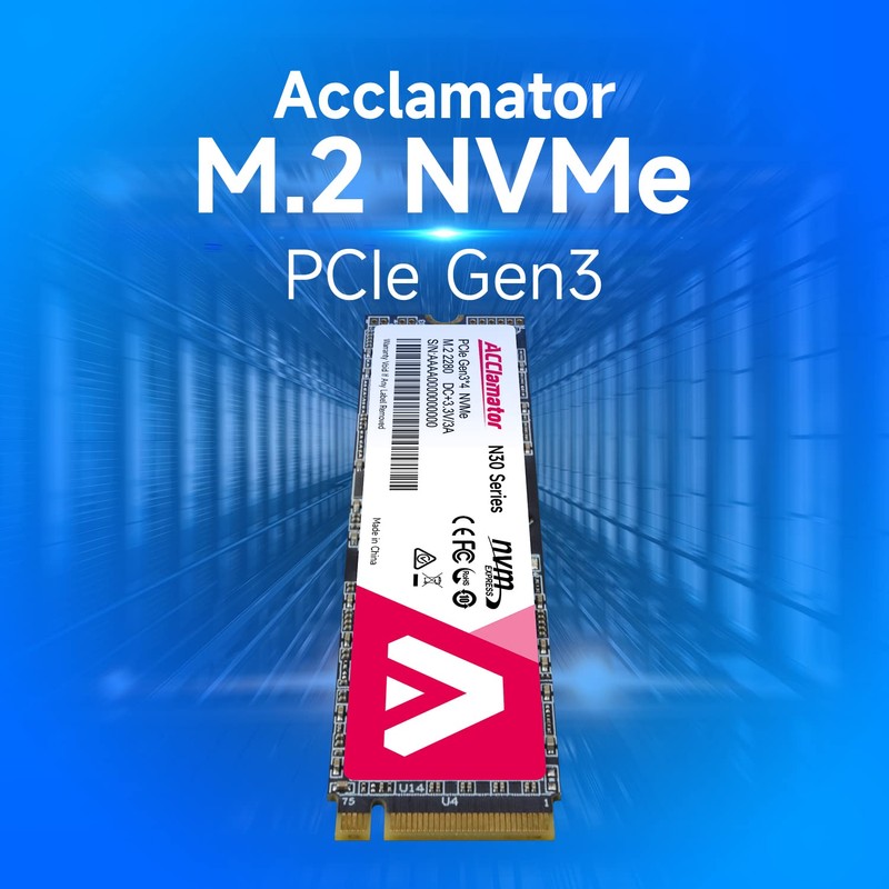 Acclamator 512GB SSD NVMe M.2 2280 PCIe Gen3x4 Internal Solid