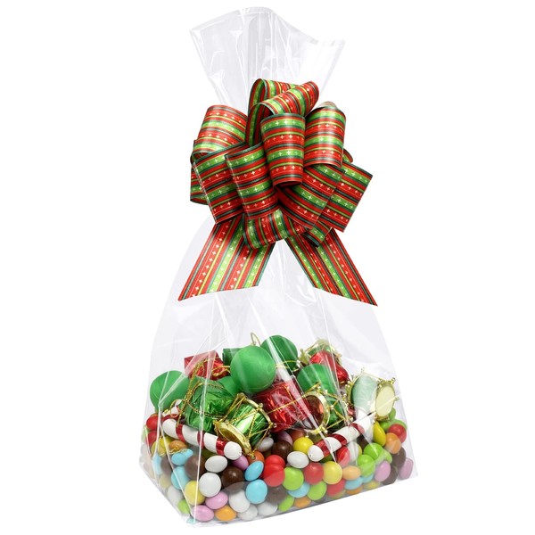 Morepack Gusseted Flat Bottom Cellophane Bags with Paper Insert 50Pcs