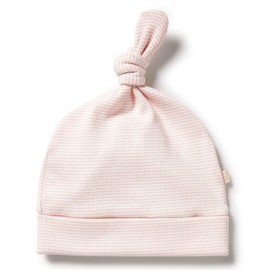 Wilson & Frenchy Organic Stripe Rib Knot Hat - Cantaloupe, XS (Newborn)