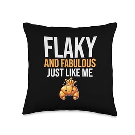 Flaky and Fabulous, Just Like Breakfast Pastry Croissant Throw Pillow