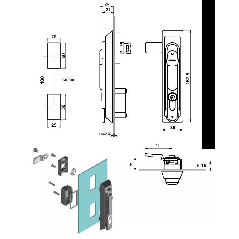 mesan Swing Handle Lock / Latch