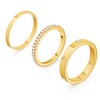 Foxgirl 3Pcs Gold Rings for Women Non Tarnish Gold Rings