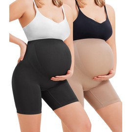 LANCS Seamless Maternity Shapewear High Waist Maternity Shorts Pregnancy Underwear Over Bump Belly Support