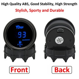 LKRXW Car Fuel Level Gauge 12V Auto Fuel Tank Level Gauge 2" 52mm Car Petrol Meter Digital Oil Tank Gauge Blue Light Fuel Gauges Instruments 0 to 100 Percent