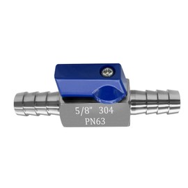 Fitvell Stainless Steel 5/8" Mini Ball Valve Shut Off Valve 5/8" Hose Barb