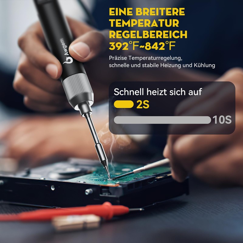 Awgem USB C Soldering Iron, 100W Portable Soldering Iron Kit
