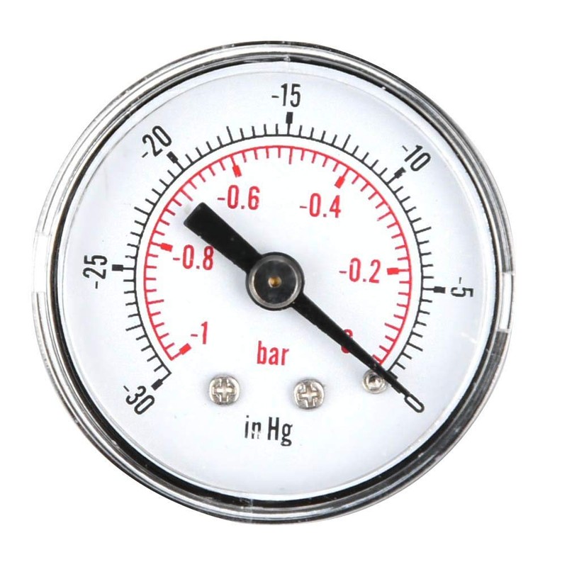 Axial Pressure Gauge Back Mount 1/8" BSPT Industrial Vacuum Pressure