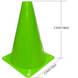 LCPQMZGH 24 Pcs 7 Inch Plastic Traffic Cones, Basketball Football Drills, Skating, Sport Training Agility Markers, Indoor Outdoor Games, Green