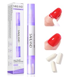 SAVILAND Nail Polish Corrector Pen: Bio-Sourced & Refillable Nail Polish Remover Corrector Pen Brush | Gentle Acetone-Free & Non-Drying Formula | + 3 Tapered Refill Tips Accessories Nail Tool