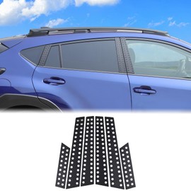 Aunginsy Window Center Pillar Post Trim Cover Compatible with Subaru Crosstrek 2024 Car Outer Side Door Window B+C Pillar Honeycomb Panel Molding Decorative Cover Protection Exterior Accessories