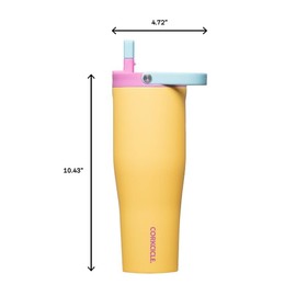 Corkcicle Go Cup XL - Leak-Proof Travel Tumbler - Triple Insulated Stainless Steel Water Bottle - Easy-Carry Handle - Summer Drinkware Gift - Keeps Drinks Ice Cold - 30 oz - Toucan Jams